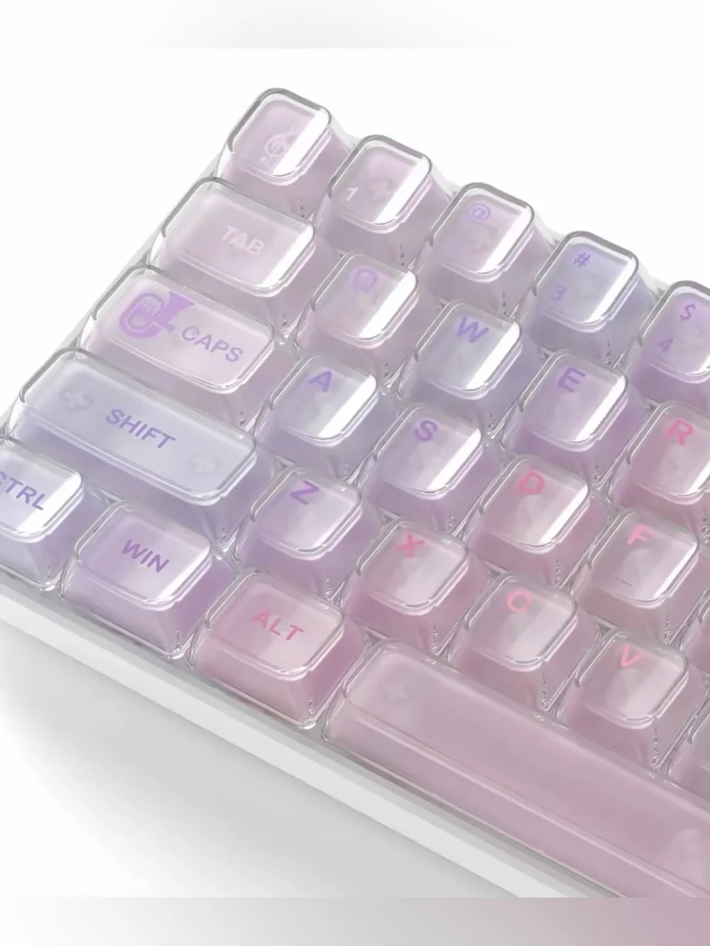 Clear Pink/Purple Gradient Keycaps